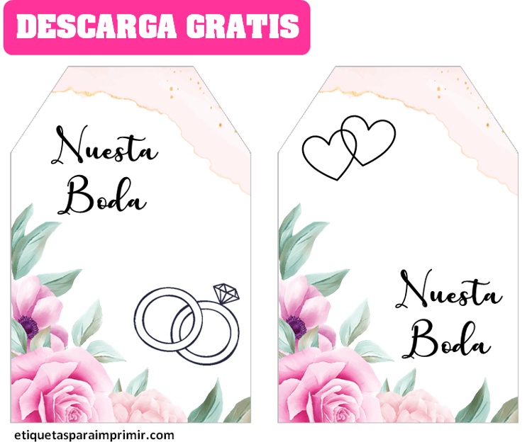 etiquetas de agradecimiento boda para imprimir gratis