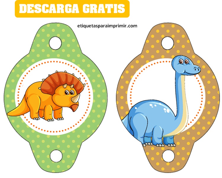etiquetas para sorbete dinosaurio