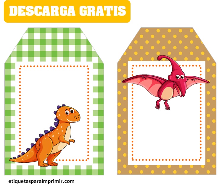 Etiquetas de Dinosaurios para imprimir Etiquetas para imprimir