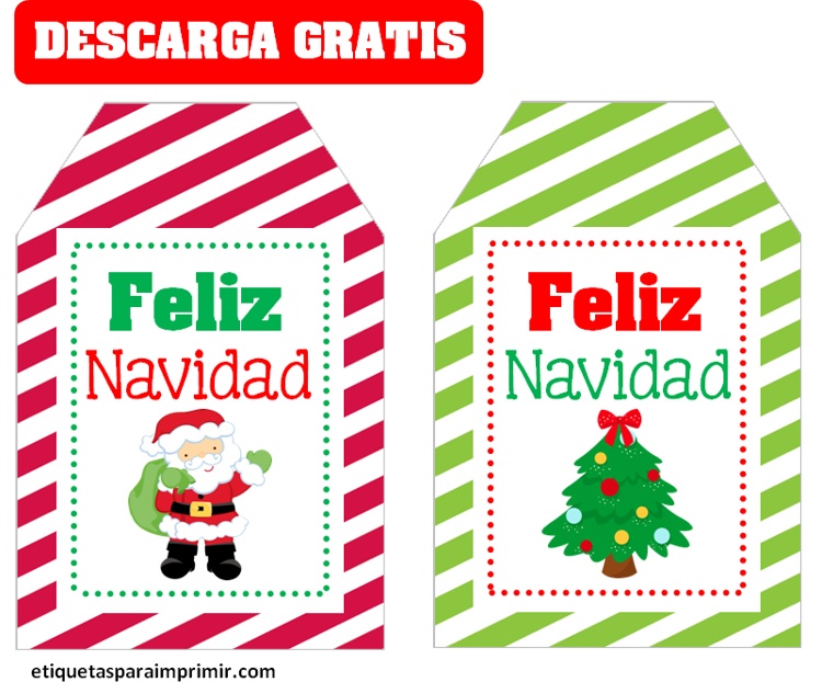 etiquetas navidad para imprimir